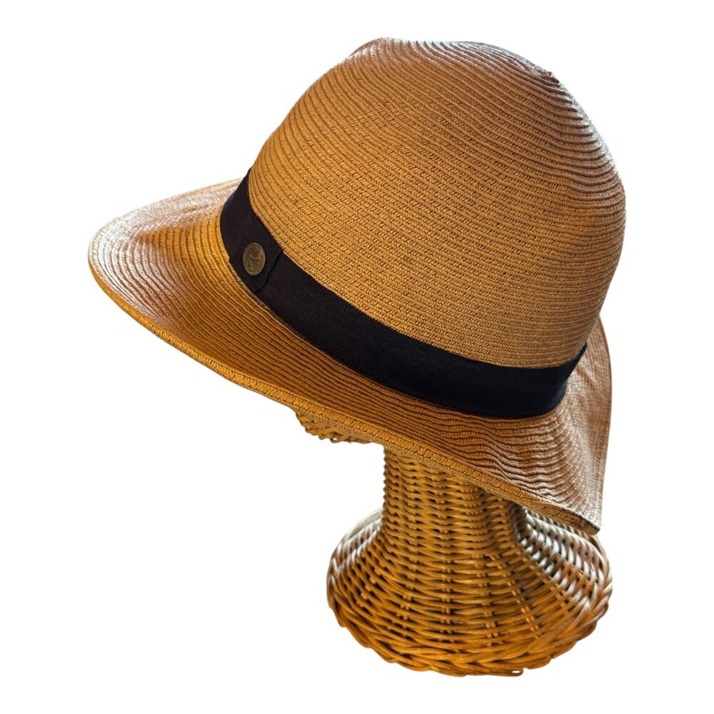 Sunday Afternoons Women’s Wide Brim Straw Sun Hat Brown Black Band One Size